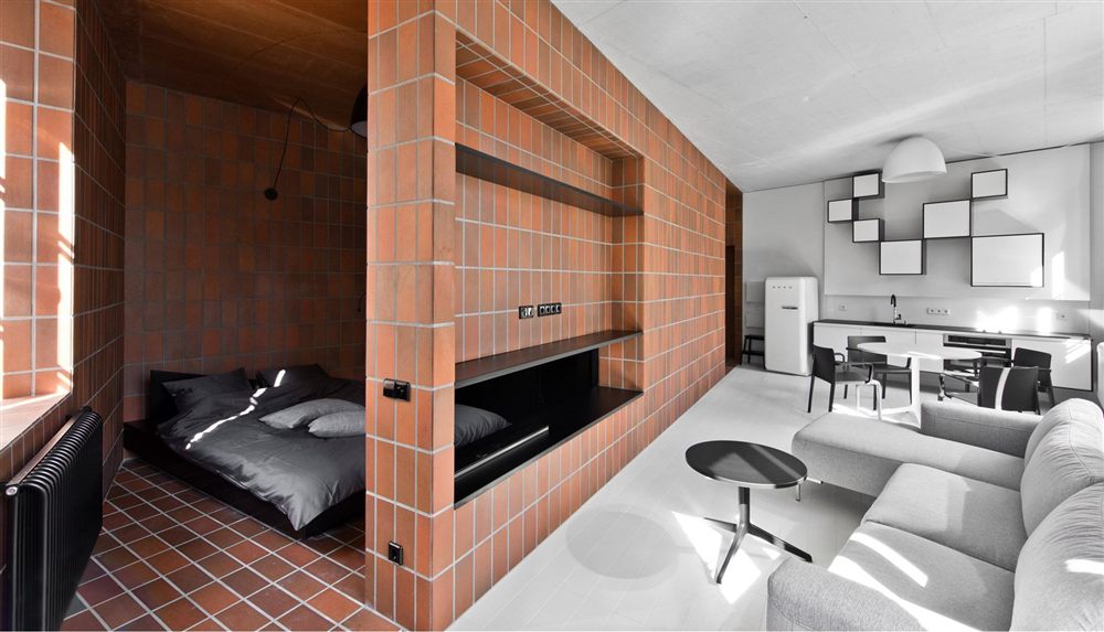Finished tiled interior
